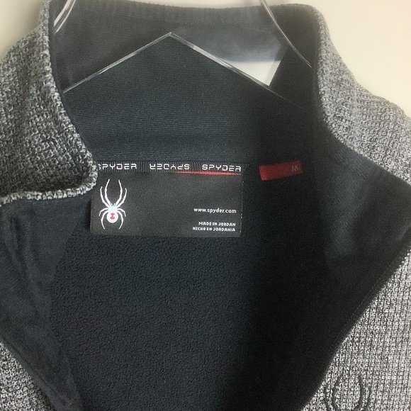Spyder Men's Half Zip Up Jacket Heathered Black M - Picture 4 of 12